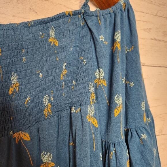 FREE PEOPLE Lana Blouse Size Small Mermaid Blue‎ - Picture 8 of 11